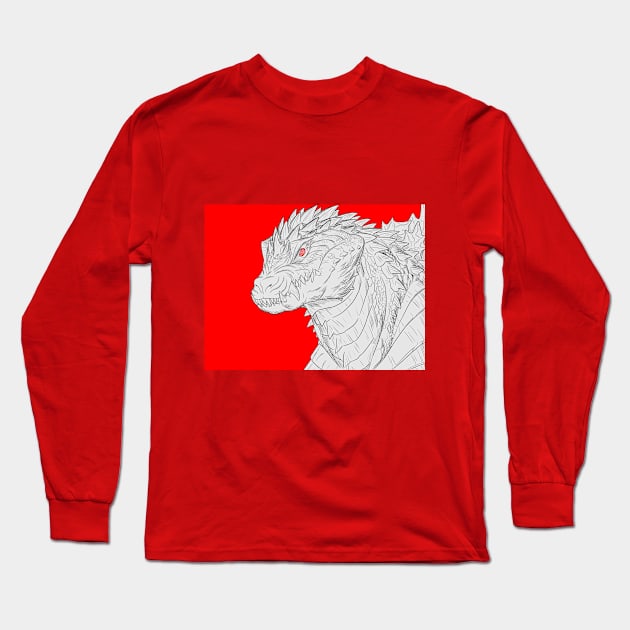 Godzilla Long Sleeve T-Shirt by Martian-Bean